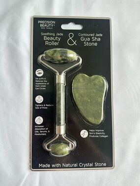 NWT The Precision Beauty Jade Beauty Roller and Gua Sha Stone Set